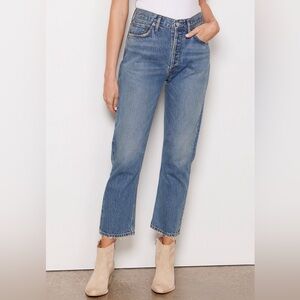 Agolde Medium Blue Cropped Ankle Jeans